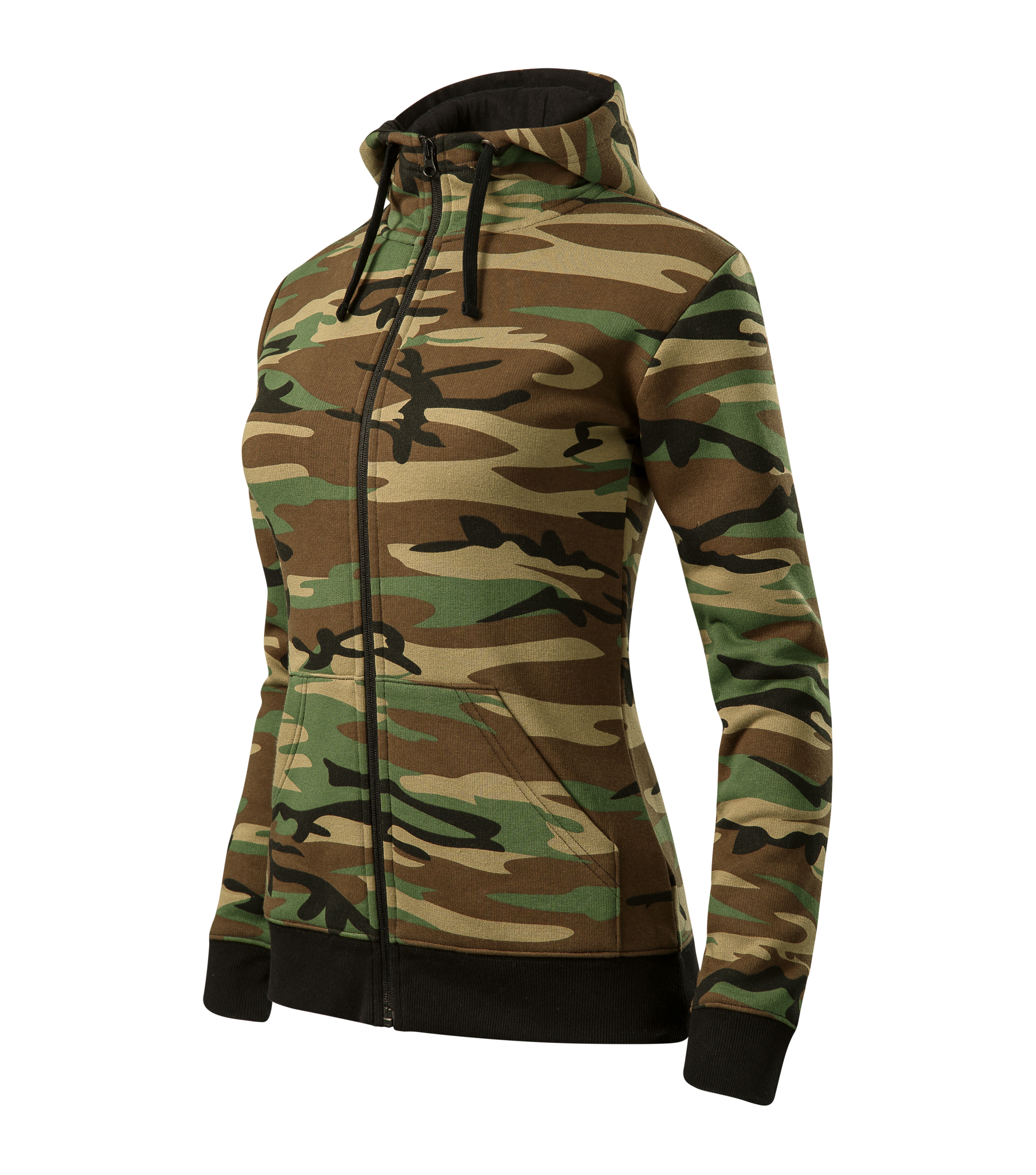 mikina CAMO ZIPPER camouflage brown L
