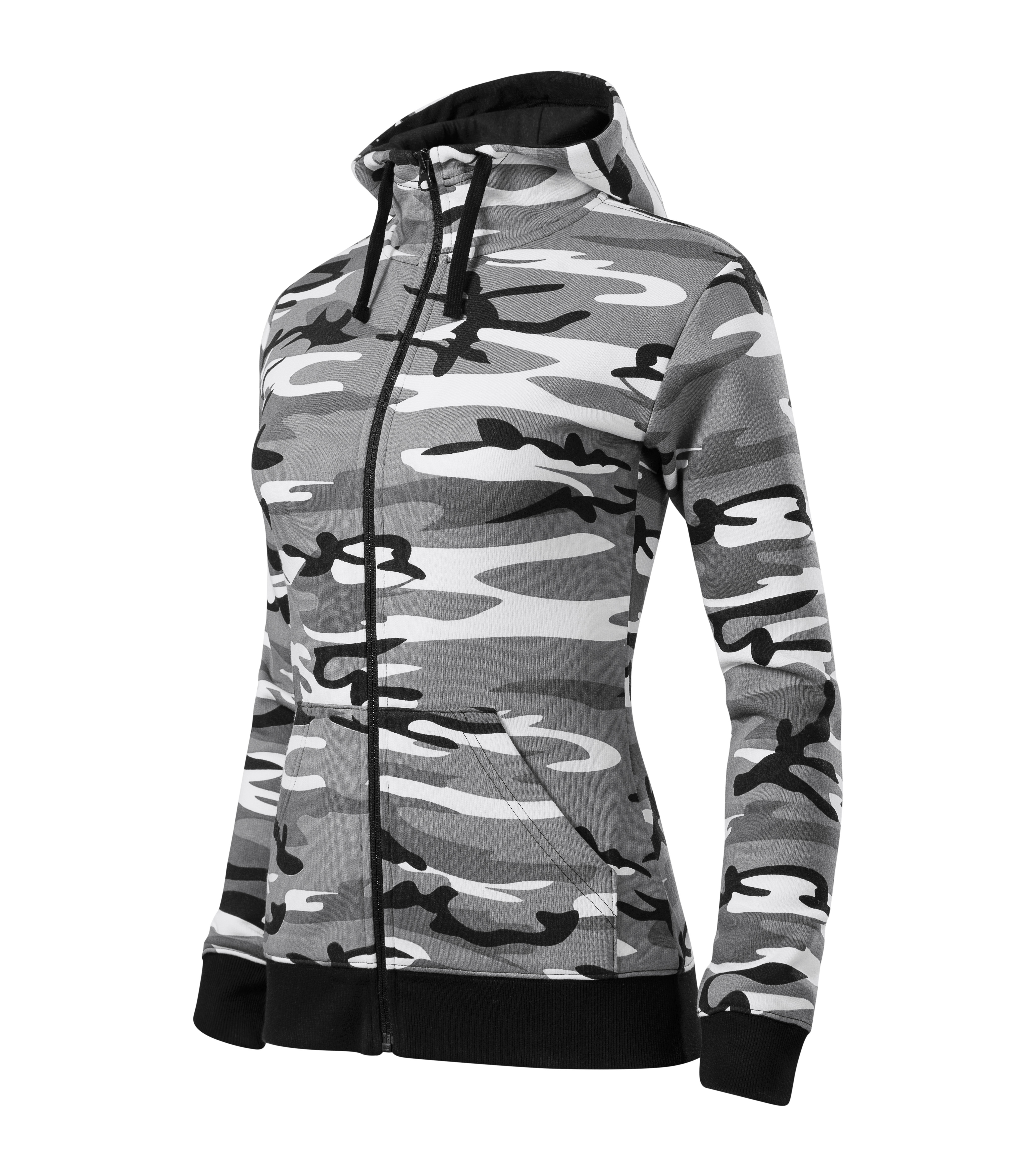 mikina CAMO ZIPPER camouflage gray L