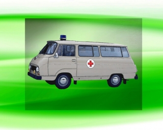 Sanitka ŠKODA 1203 nažehlovačka  8x4 cm