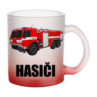 Skleněný hrnek 815 CAS 30 II hasičské auto České výroby