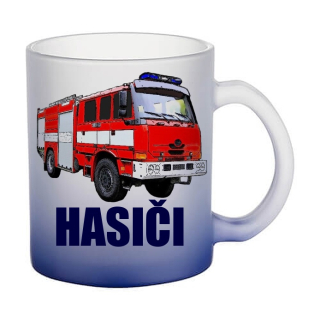 Skleněný hrnek  815 hasičské  auto České výroby 