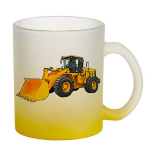 Skleněný hrnek bagr CAT nakladač