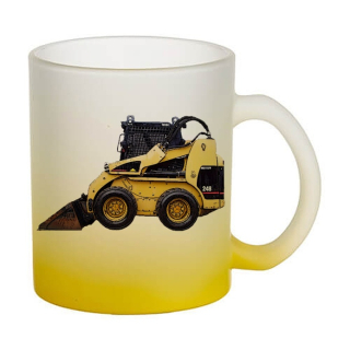 Skleněný hrnek bagr Caterpillar 248D