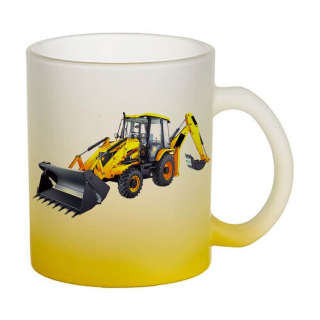 Skleněný hrnek bagr JCB 3DX