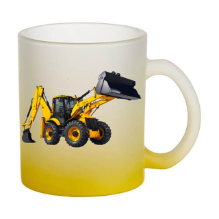 Skleněný hrnek bagr JCB 4CX