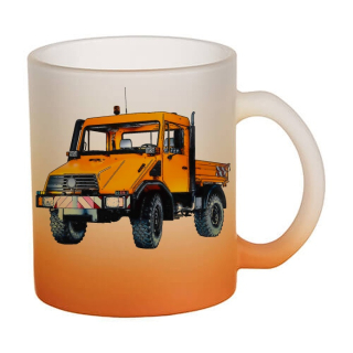 Skleněný hrnek bagr Unimog U20