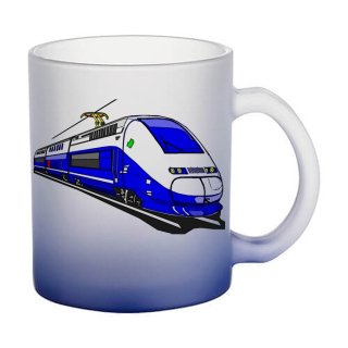 Skleněný hrnek s lokomotivou TGV