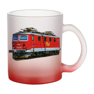 Skleněný hrnek s lokomotivou 121.007