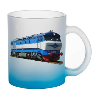 Skleněný hrnek s lokomotivou T478