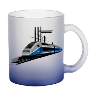 Skleněný hrnek s lokomotivou č.1