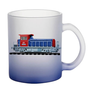 Skleněný hrnek s lokomotivou č.2