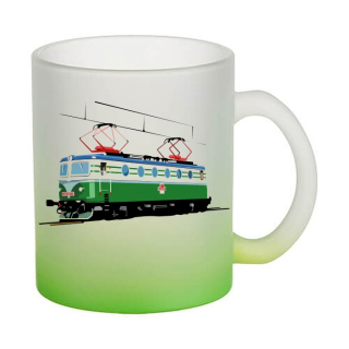 Skleněný hrnek s lokomotivou č.4