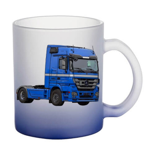 Skleněný hrnek s tahačem Mercedes Actros