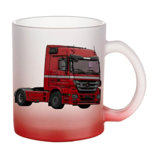 Skleněný hrnek s tahačem Mercedes Actros II