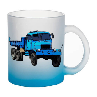 Skleněný hrnek s tahačem Praga V3S