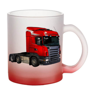 Skleněný hrnek s tahačem Scania 