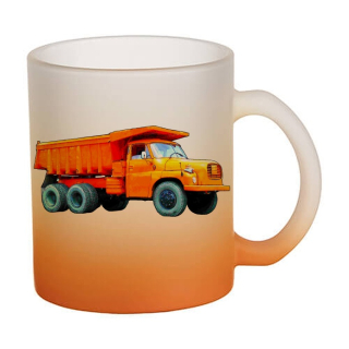 Skleněný hrnek s tahačem  148 ORANŽOVÝ