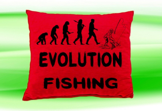 Moon River Evolution FISHING polštář červený 30x40 cm