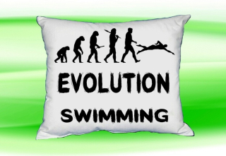Moon River Evolution SWIMMING  polštář bílý 30x40 cm