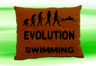 Moon River Evolution SWIMMING  polštář hnědý 30x40 cm