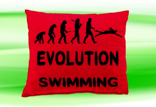 Moon River Evolution SWIMMING  polštář červený 30x40 cm