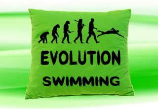 Moon River Evolution SWIMMING  polštář zelený 30x40 cm