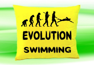 Moon River Evolution SWIMMING  polštář žlutý 30x40 cm