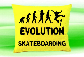 Moon River Evolution SKATEBOARDING polštář žlutý 30x40 cm