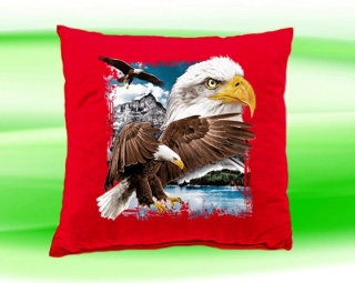 Polštářek s Orlem bělohlavým červený