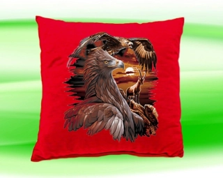 Polštářek s Orlem skalním červený