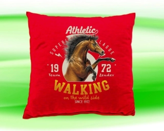 Polštářek kůň  koník koňská hlava červený