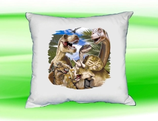 Polštářek s dinosaury dinosaurus bílý