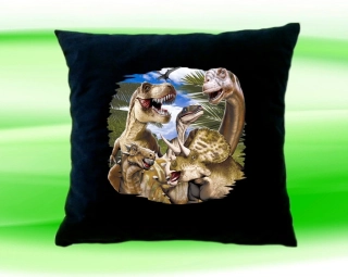 Polštářek s dinosaury dinosaurus černý