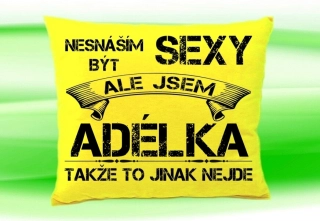 Moon River ADÉLKA polštář se jménem žlutý 30x40 cm