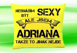 Moon River ADRIANA polštář se jménem žlutý 30x40 cm