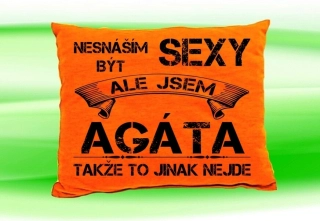 Moon River AGÁTA polštář se jménem oranžový 30x40 cm