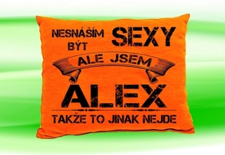 Polštář dámský se jménem ALEX  Oranžový