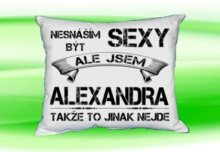Polštář se jménem ALEXANDRA  Bilý