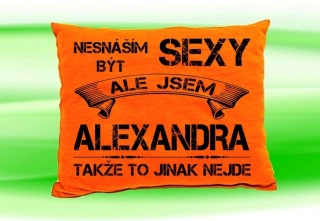 Polštář se jménem ALEXANDRA  Oranžový