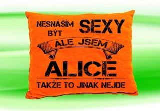 Polštář se jménem ALICE Oranžový