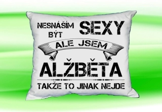 Polštář se jménem ALŽBĚTA Bilý