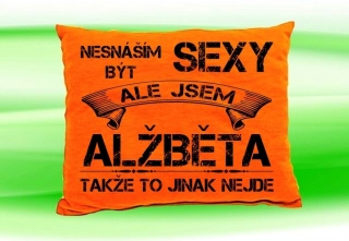 Polštář se jménem ALŽBĚTA Oranžový