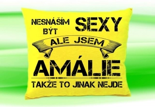 Polštář se jménem AMÁLIE Žlutý