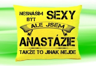Polštář se jménem ANASTÁZIE Žlutý
