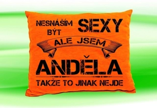 Polštář se jménem ANDĚLA Oranžový