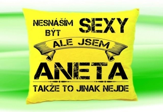 Polštář se jménem ANETA Žlutý