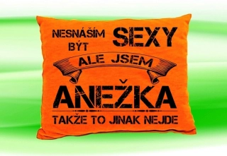 Polštář se jménem ANEŽKA Oranžový