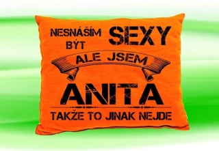 Polštář se jménem ANITA Oranžový