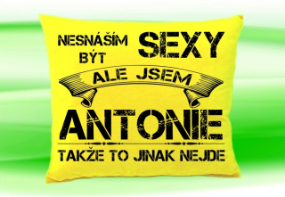 Polštář se jménem ANTONIE Žlutý