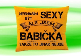 Polštář se jménem BABIČKA  Medový
